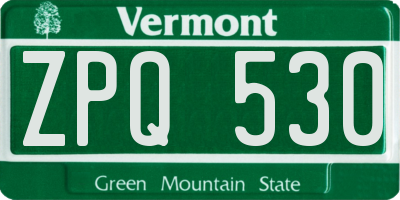 VT license plate ZPQ530