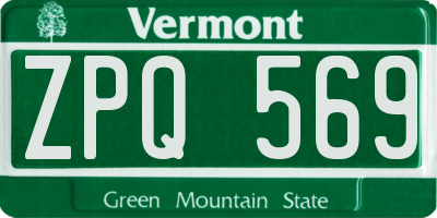 VT license plate ZPQ569