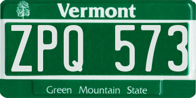 VT license plate ZPQ573