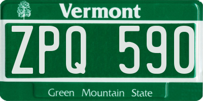 VT license plate ZPQ590