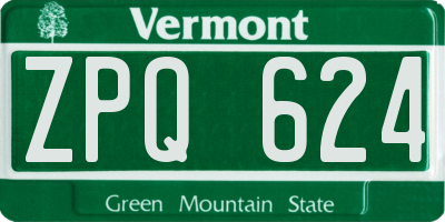 VT license plate ZPQ624