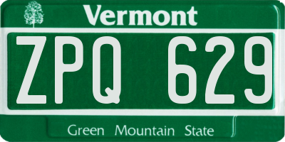 VT license plate ZPQ629