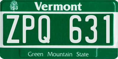 VT license plate ZPQ631