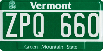 VT license plate ZPQ660