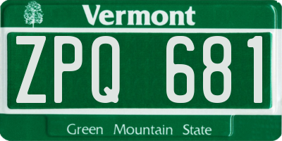 VT license plate ZPQ681