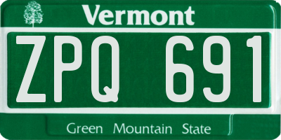 VT license plate ZPQ691