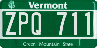 VT license plate ZPQ711