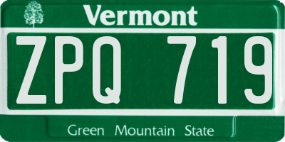 VT license plate ZPQ719
