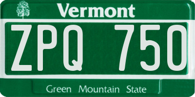 VT license plate ZPQ750