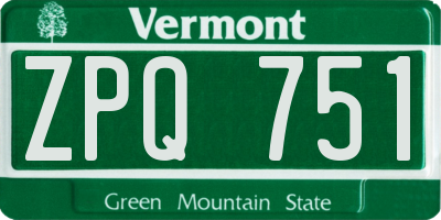 VT license plate ZPQ751