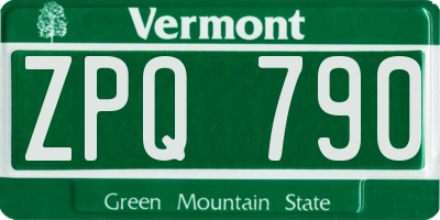 VT license plate ZPQ790