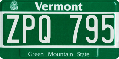 VT license plate ZPQ795