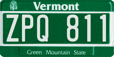 VT license plate ZPQ811