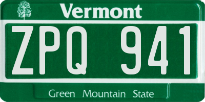 VT license plate ZPQ941