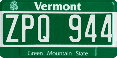 VT license plate ZPQ944