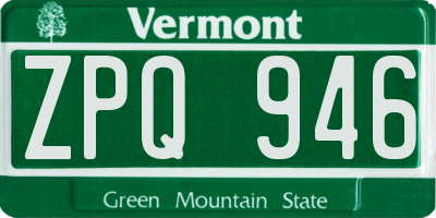 VT license plate ZPQ946