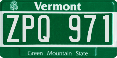 VT license plate ZPQ971