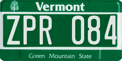 VT license plate ZPR084