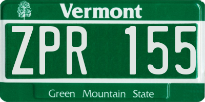 VT license plate ZPR155