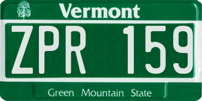 VT license plate ZPR159