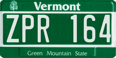 VT license plate ZPR164