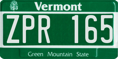 VT license plate ZPR165
