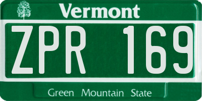 VT license plate ZPR169