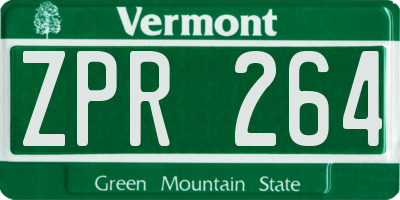 VT license plate ZPR264