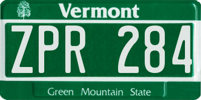 VT license plate ZPR284