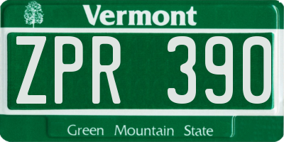 VT license plate ZPR390