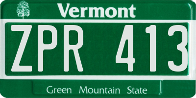 VT license plate ZPR413