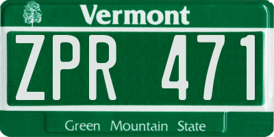 VT license plate ZPR471