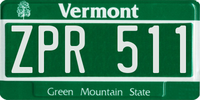 VT license plate ZPR511