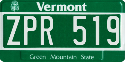VT license plate ZPR519