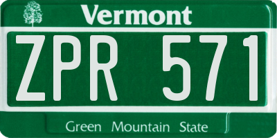 VT license plate ZPR571