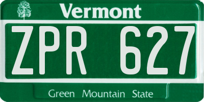 VT license plate ZPR627