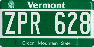 VT license plate ZPR628
