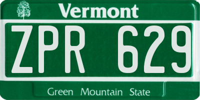 VT license plate ZPR629