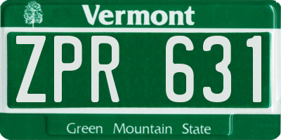 VT license plate ZPR631
