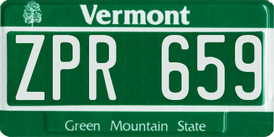VT license plate ZPR659
