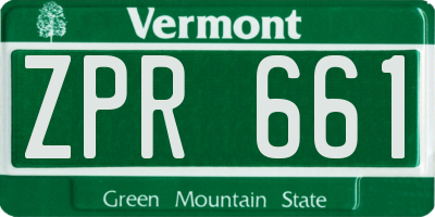 VT license plate ZPR661