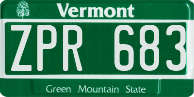 VT license plate ZPR683
