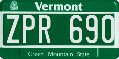 VT license plate ZPR690