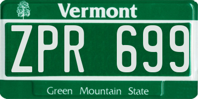 VT license plate ZPR699