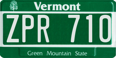 VT license plate ZPR710