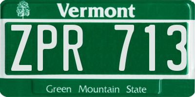 VT license plate ZPR713
