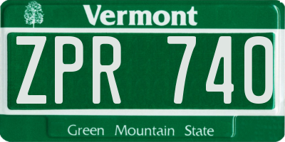 VT license plate ZPR740