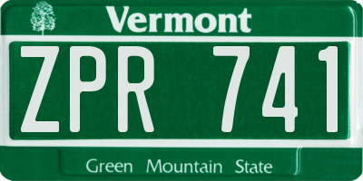 VT license plate ZPR741
