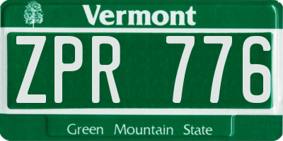 VT license plate ZPR776