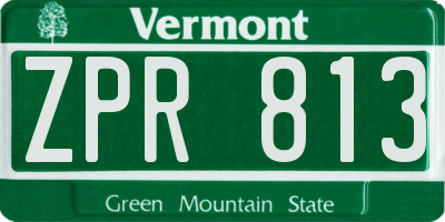 VT license plate ZPR813